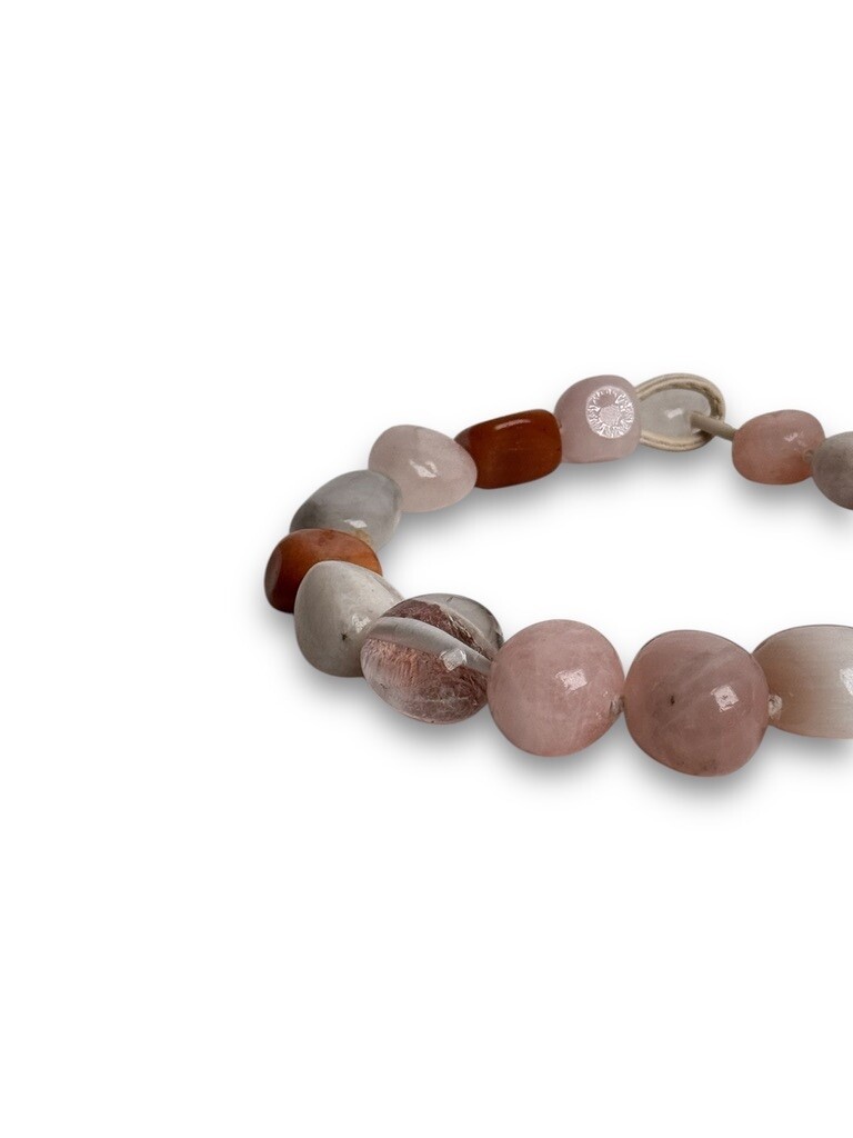 Necklace: Aventurine, rose quartz, agate, moonstone