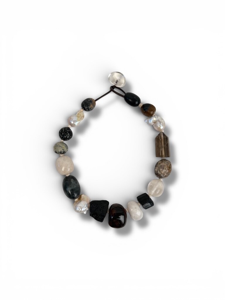 Necklace: Moonstone, labradorite, tourmaline, quartz and jasper