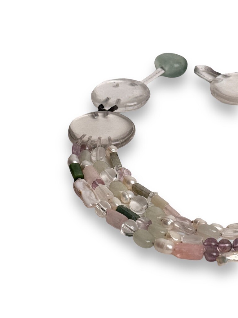 Necklace with mixed materials