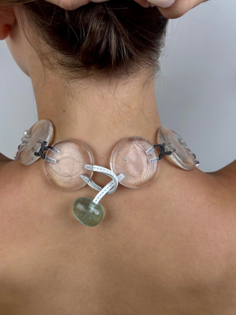 Necklace with mixed materials