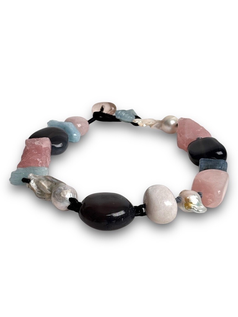 Necklace with mixed materials