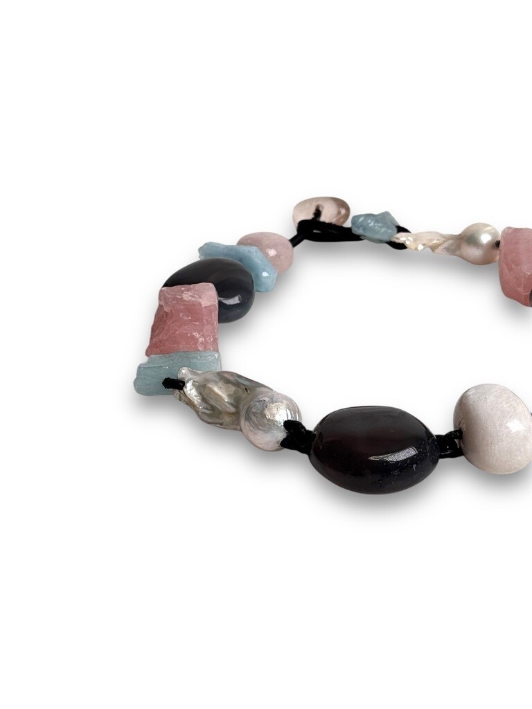 Necklace with mixed materials