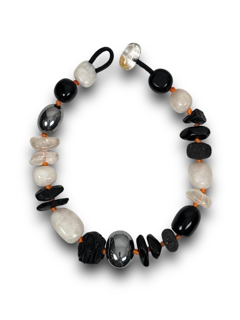 Necklace with mixed materials