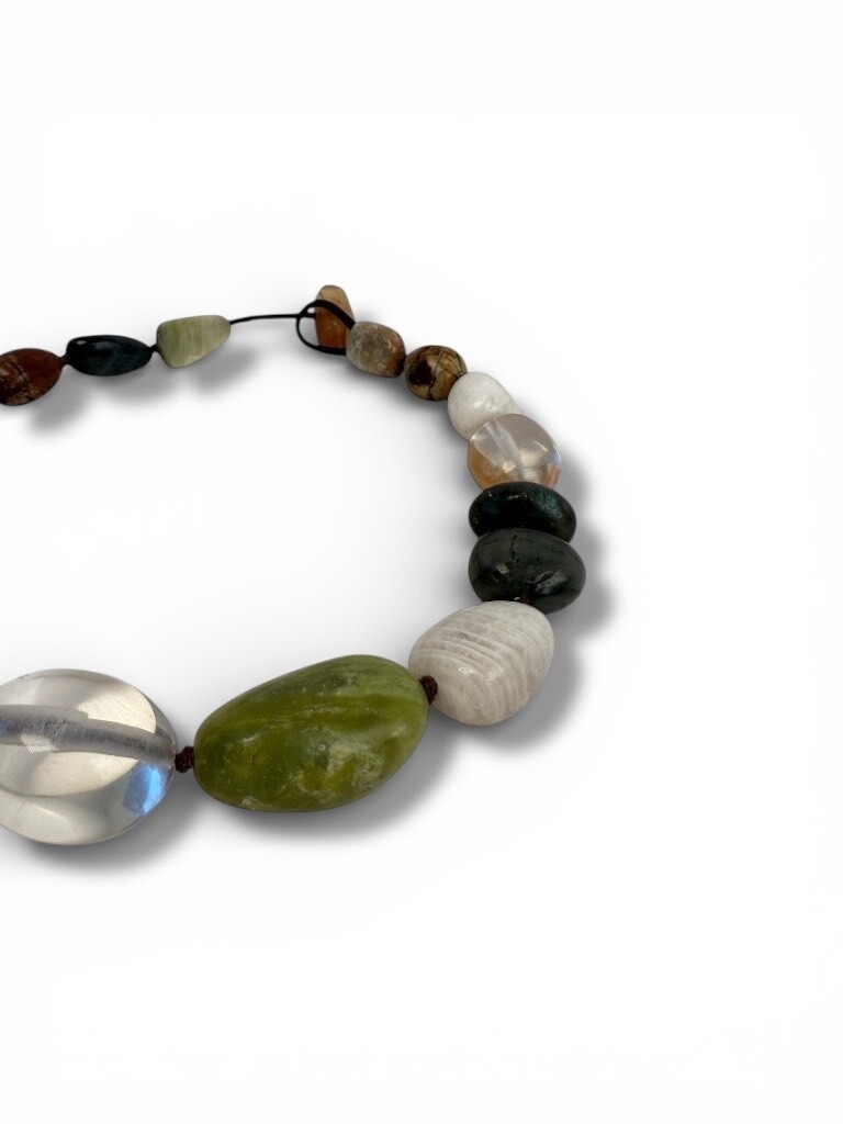 Necklace with mixed materials