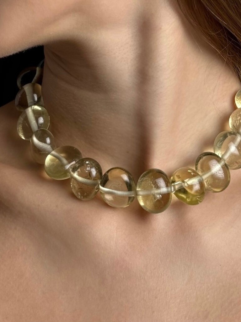 Necklace with lemon quartz