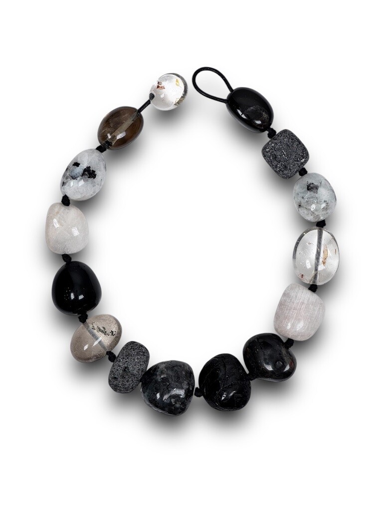 Necklace with mixed materials