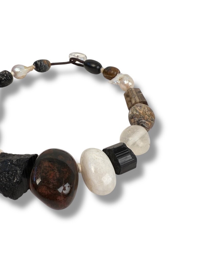 Necklace: Moonstone, labradorite, tourmaline, quartz and jasper