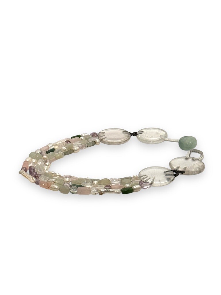 Necklace with mixed materials
