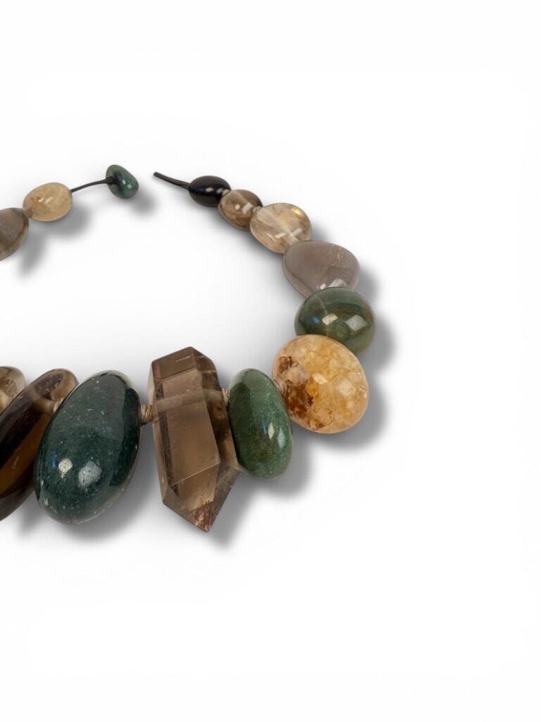 Statement necklace with smokey colours